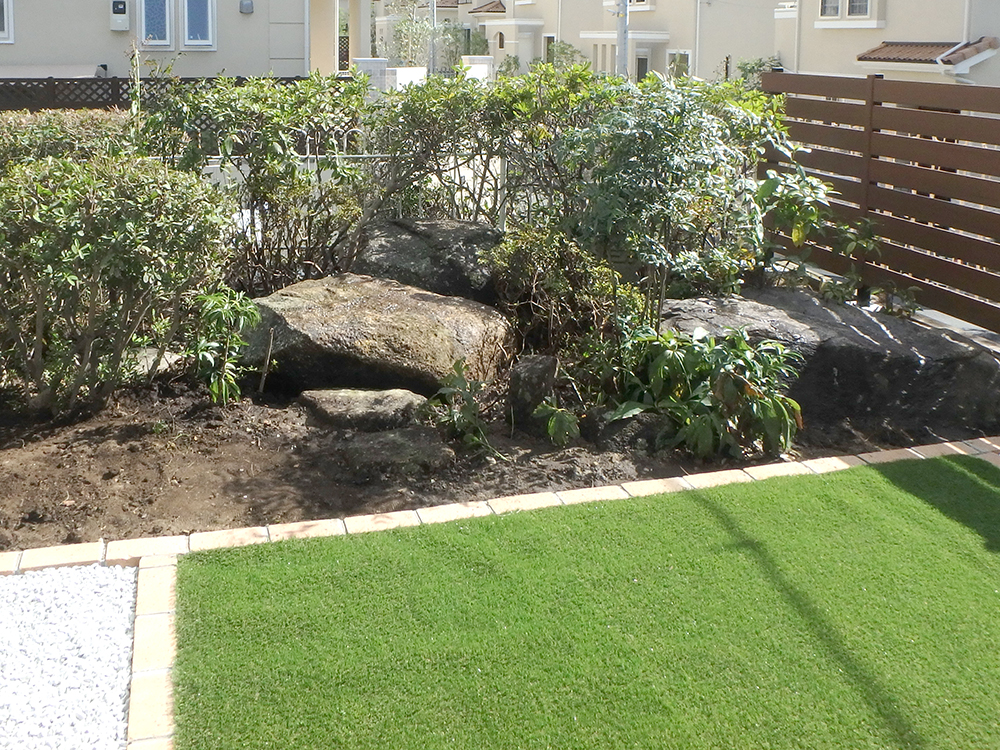 庭石があぶない 和風のお庭をリフォーム グリーンケア お庭のデザイン リフォーム 横浜 川崎